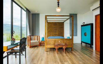 Stylish Second Bedroom with Desk and Storage