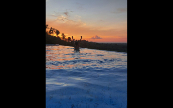 Celebratory Sunset Moments in the Pool